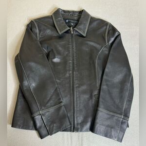 Kenneth Cole Reaction Black Leather Jacket Size XL women’s